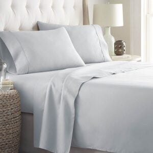 طقم شراشف سرير رمادي قطن 200 غرزة 3 قطع Bed Sheets