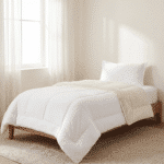 SOSOFT طقم لحاف شتوي فرو مفرد قطعتين off white