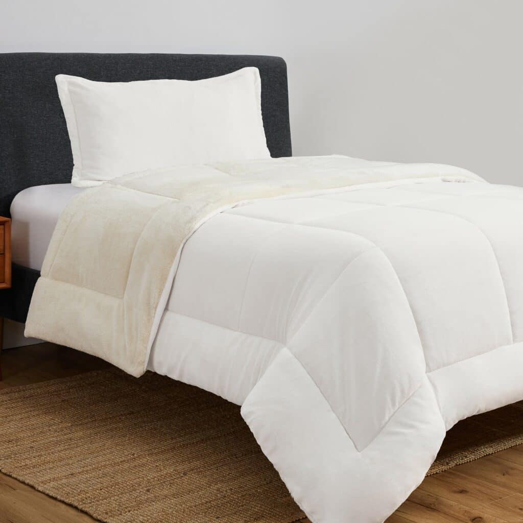 مفرش سرير شتوي SOSOFT فرو نفر قطعتين سكري