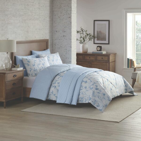 Costco Emilia Blue مفرش سرير نفرين 6 قطع