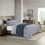 Fiore Navy Blue-1 طقم مفرش سرير نفرين 6 قطع