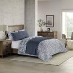Fiore Navy Blue-2 طقم مفرش سرير نفرين 6 قطع