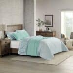 Leafage Turquoise-2 طقم مفرش سرير نفرين 6 قطع