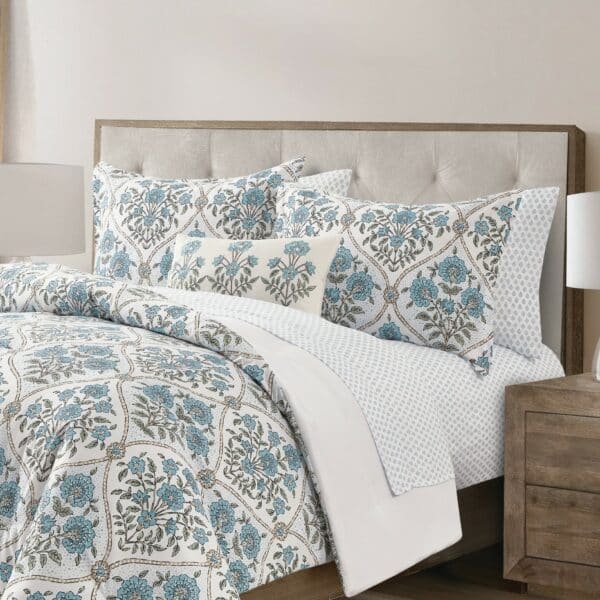 طقم مفرش سرير Blue Domburg نفرين 8 قطع