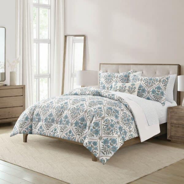 طقم مفرش سرير Blue Domburg نفرين 8 قطع