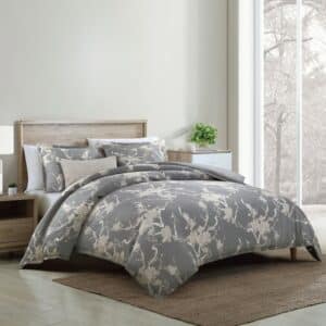 طقم مفرش سرير قطن Shangai Grey نفرين 8 قطع