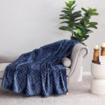 Navy Weave شال فرو ناعم