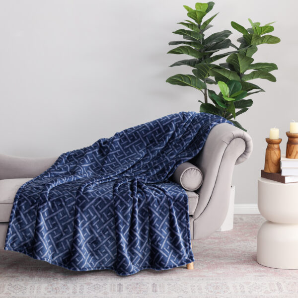 Navy Weave شال فرو ناعم