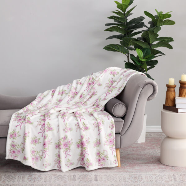 Purple Flora شال فرو ناعم