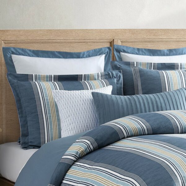 مفرش سرير Stripe Blue نفر 8 قطع