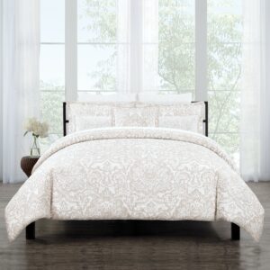 طقم مفرش سرير بيج قطن Exter Beige نفرين 8 قطع