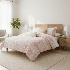 طقم مفرش سرير زهري قطن Sophie Pink نفرين (2)