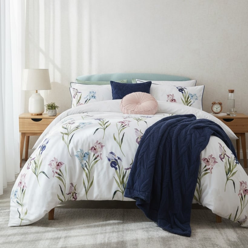 طقم مفرش سرير قطن Hawling نفرين 8 قطع (1)