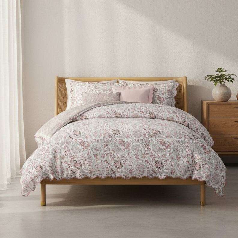 طقم مفرش سرير قطن Himalyn نفرين 8 قطع (1)