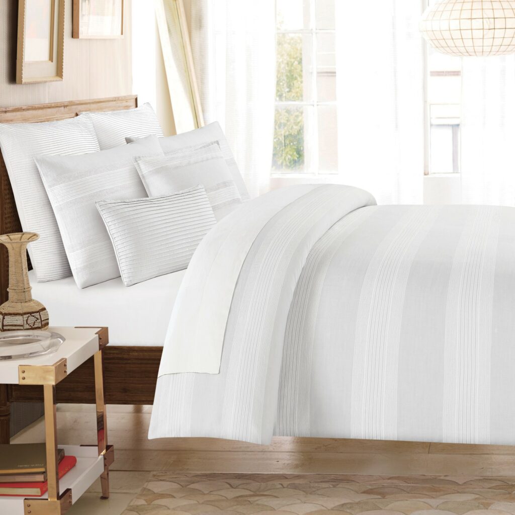 طقم مفرش سرير قطن Nile Stripe نفرين 8 قطع