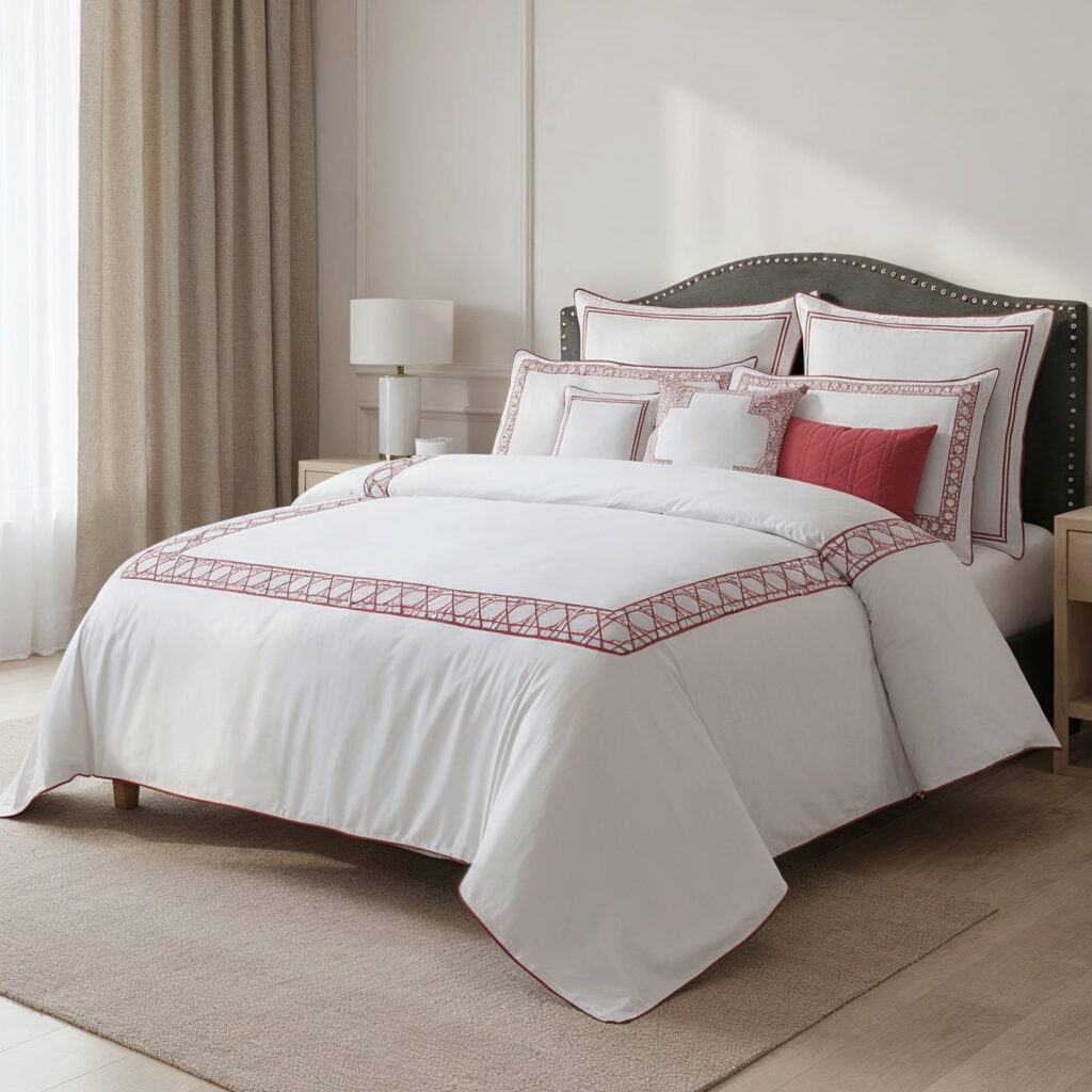 طقم مفرش سرير فندقي قطن Copper نفرين 11 قطعة (1)