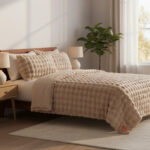 لحاف شتوي فرو ناعم اورنج بد اند باث نفرين (5)