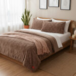 مفرش سرير شتوي فرو Tile Winter نفرين 6 قطع (4)