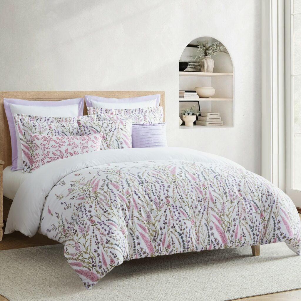 طقم مفرش سرير قطن Lilac نفرين 11 قطعة