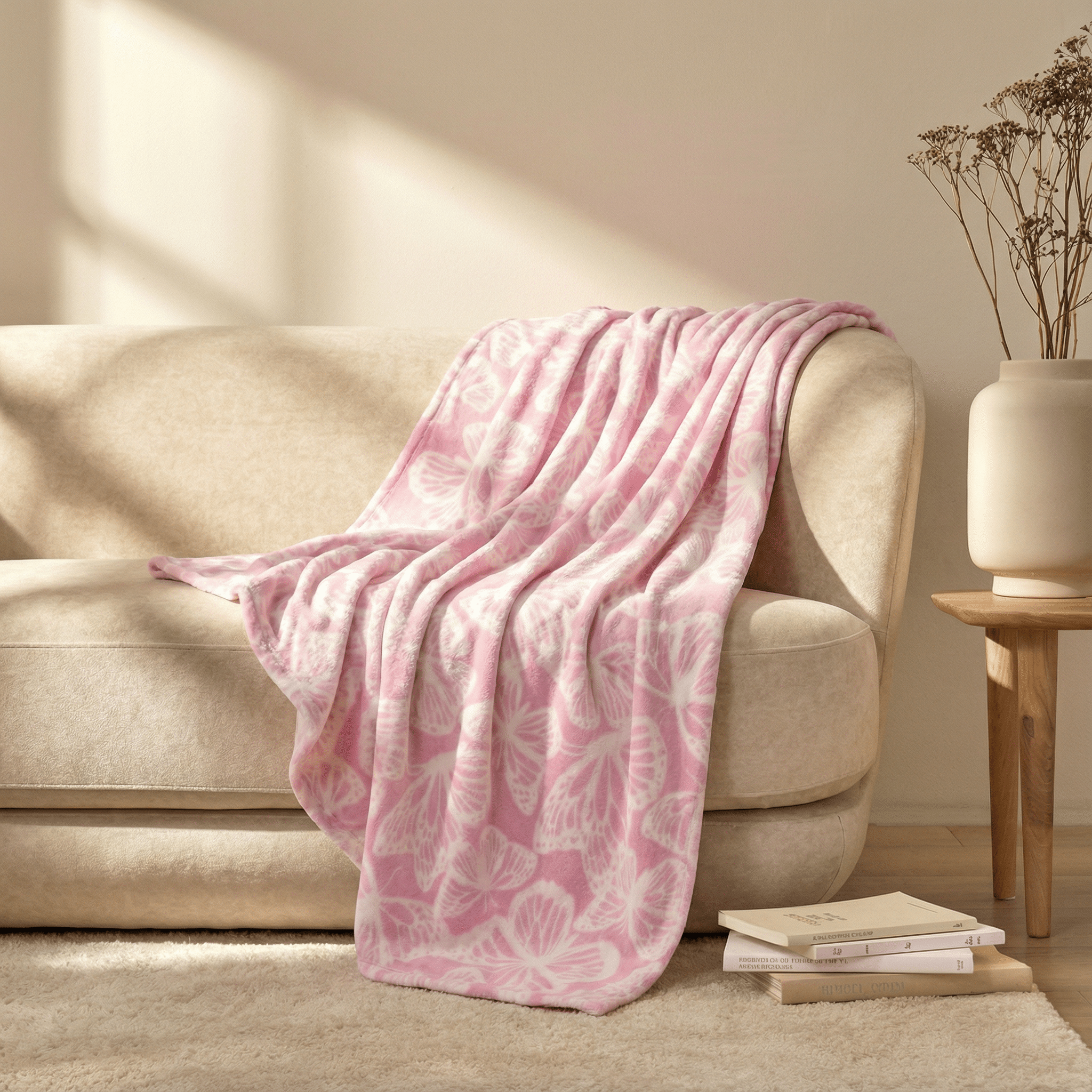 butterfly pink Super Soft | شال - الصورة 1