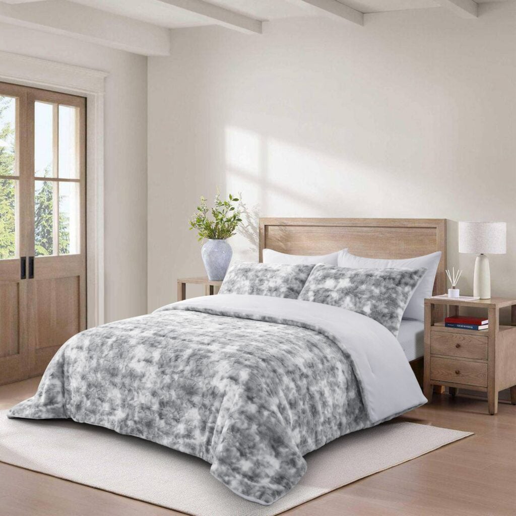 Brushed Printed لحاف شتوي فرو