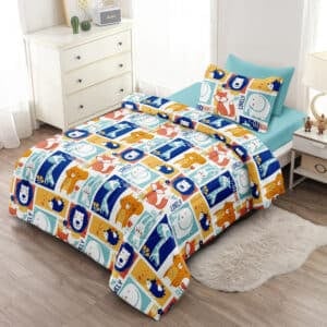 Lovely Animals مفرش سرير اطفال اورنج بد اند باث