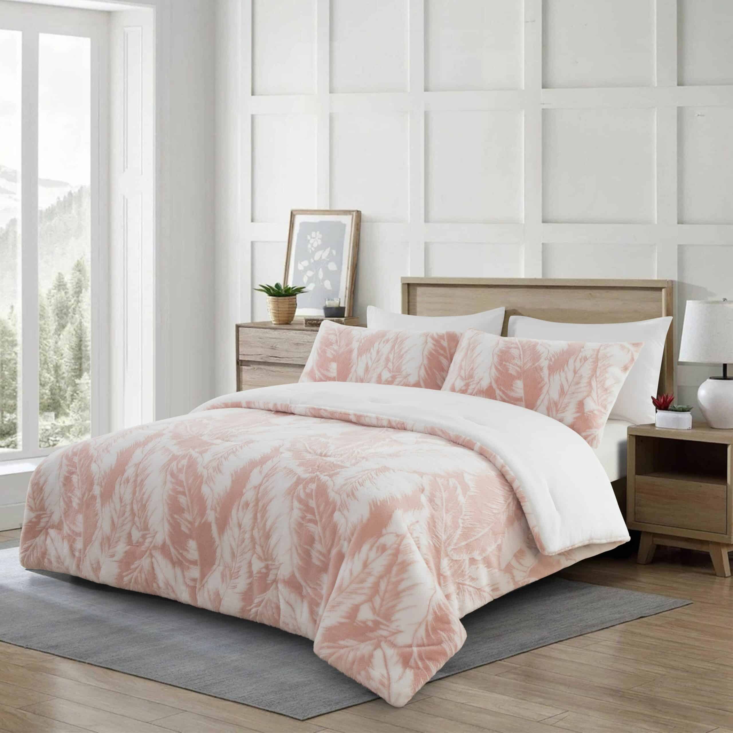 Pink Feather لحاف شتوي قطعتين فرو Pink Feather لحاف شتوي قطعتين فرو