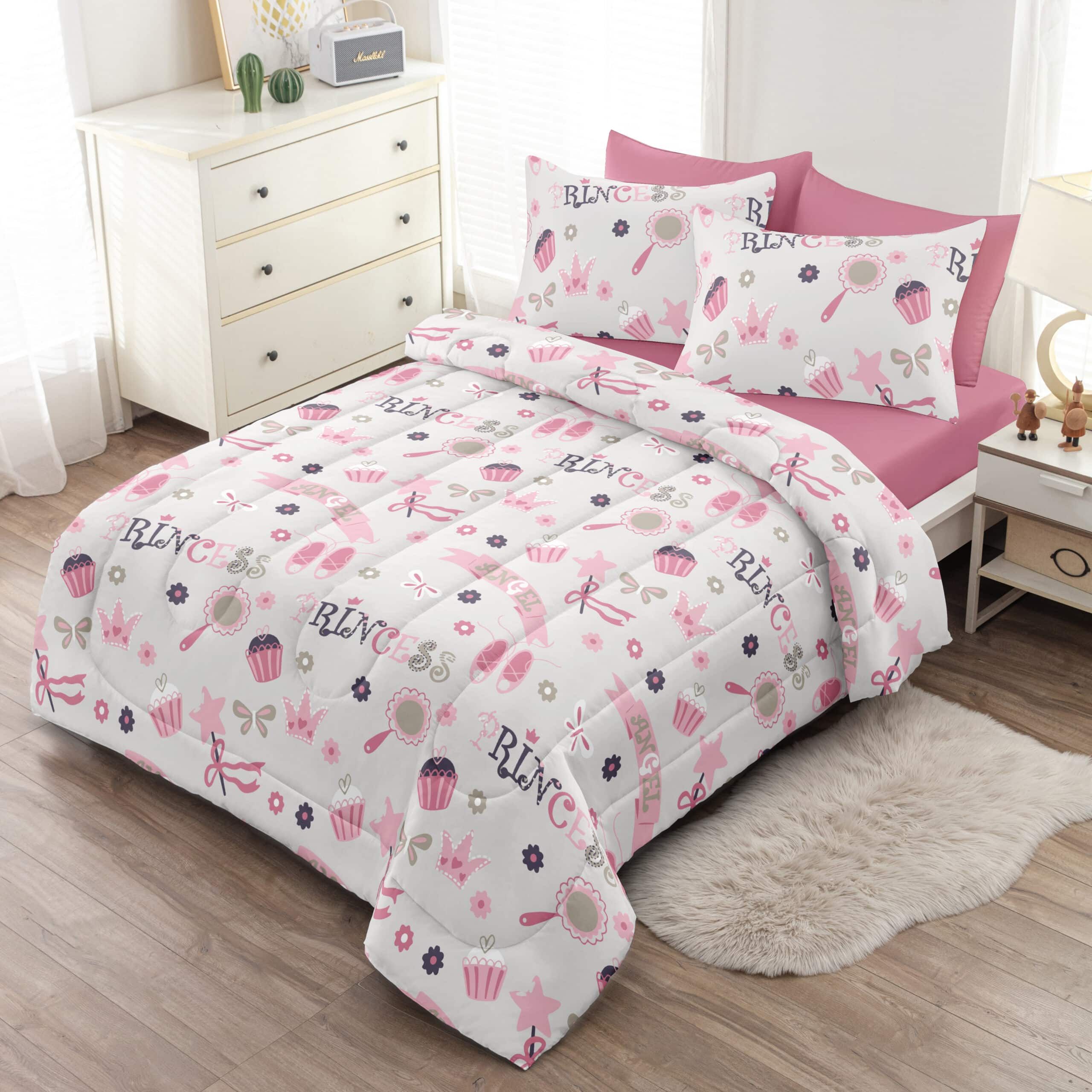 Pink Princess مفرش سرير اطفال اورنج بد اند باث Pink Princess مفرش سرير اطفال اورنج بد اند باث