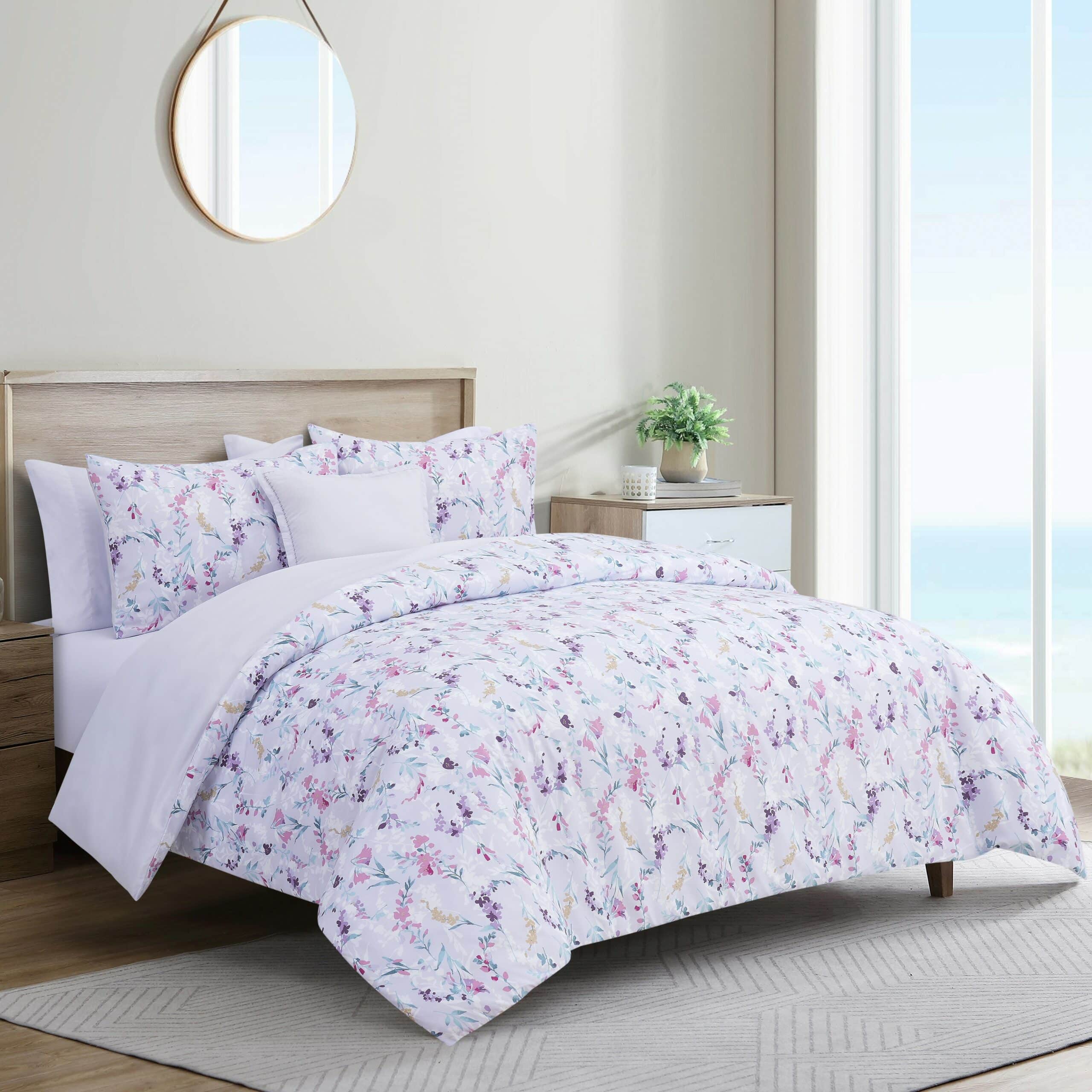 طقم مفرش سرير Bloom Pastel نفرين 8 قطع طقم مفرش سرير Bloom Pastel نفرين 8 قطع