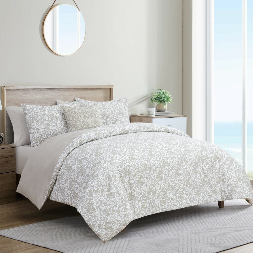 طقم مفرش سرير Lotus Brown نفرين 8 قطع