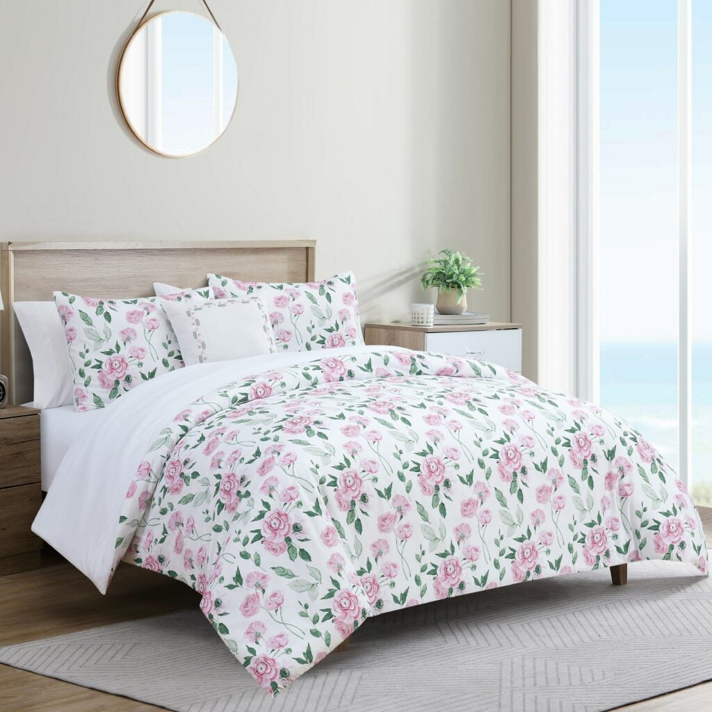 طقم مفرش سرير Rose Pink نفرين 8 قطع