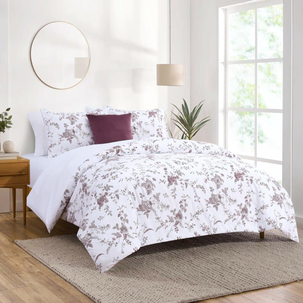 طقم مفرش سرير Rose Purple نفرين 8 قطع