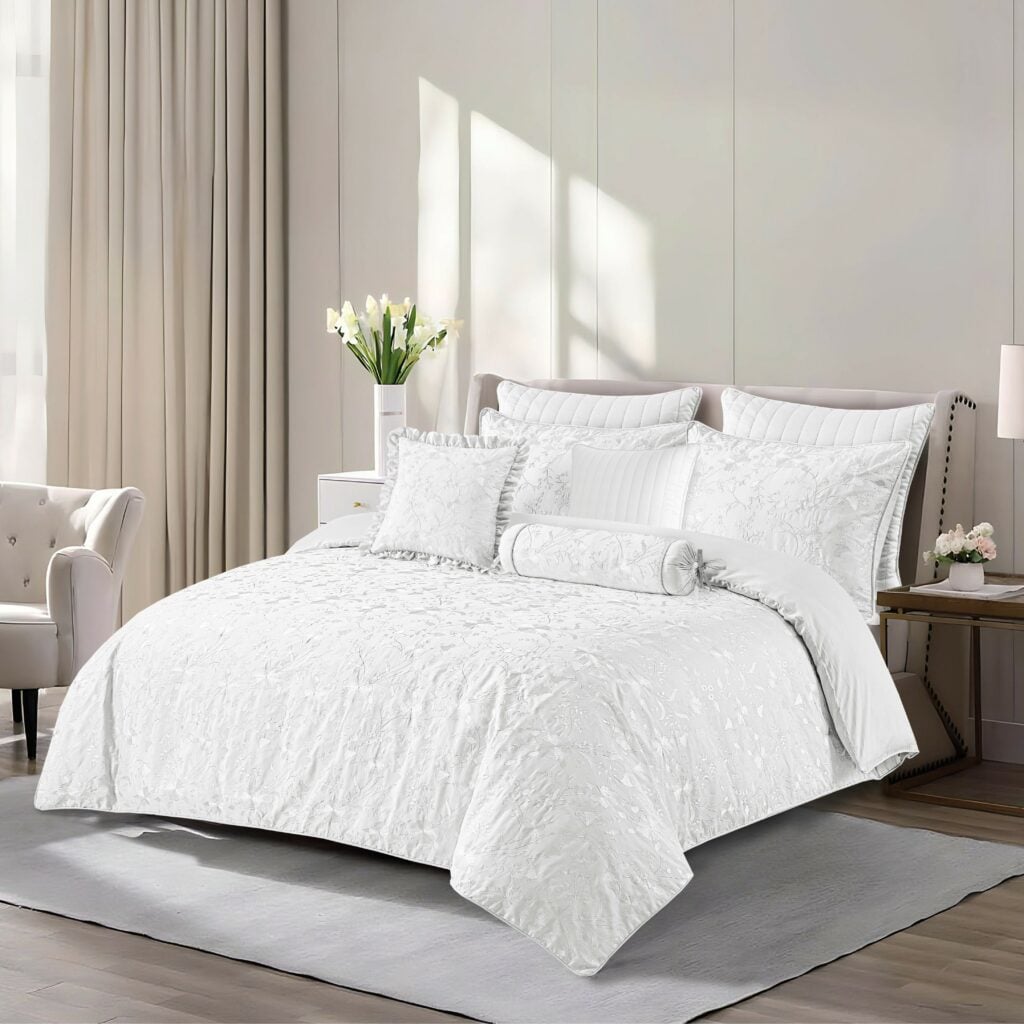 طقم-مفرش-سرير-قطن-Amrosa-نفرين-11-قطعة