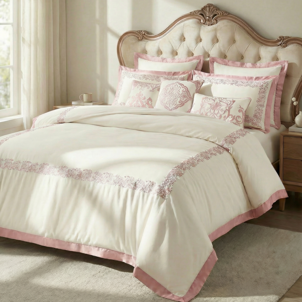 طقم مفرش سرير قطن Saraya نفرين 11 قطعة (1)