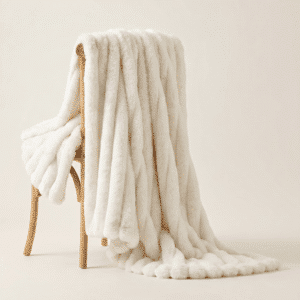 قطعة واحدة STRIPE FAUX شال فرو