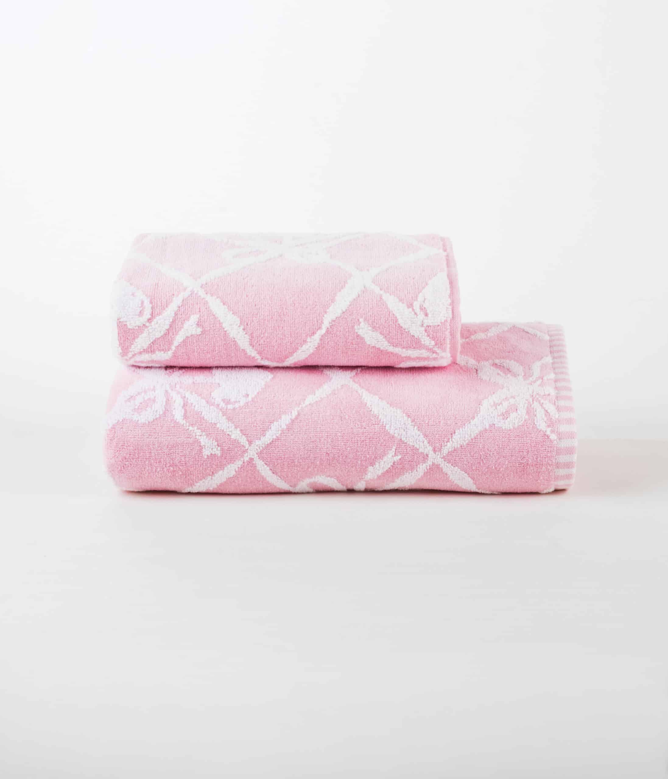 منشفة قطن 100% Bow Pink (2) Bow Pink | منشفة قطن 100% قطعة واحدة - الصورة 1
