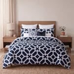 Lattice Navy | طقم لحاف قطن 100% مزدوج 8 قطع