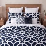 ⁦Lattice Navy | طقم لحاف قطن 100% مزدوج 8 قطع⁩ - الصورة ⁦3⁩