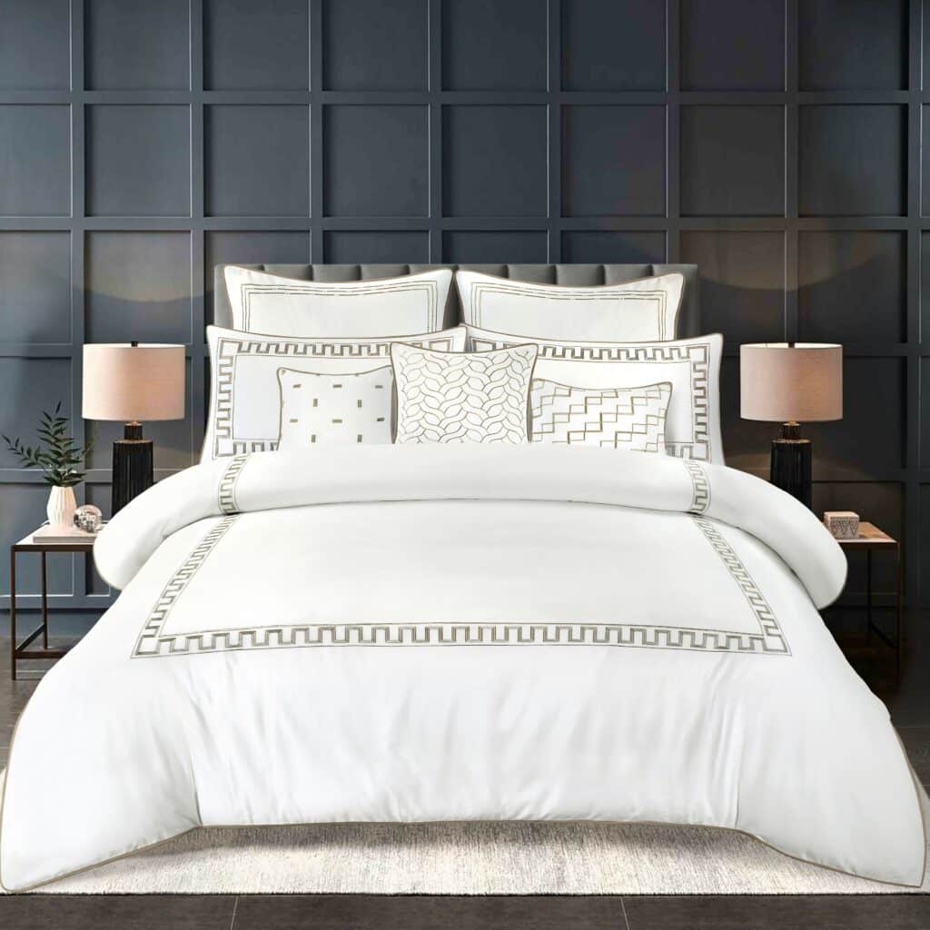 طقم مفرش سرير قطن Royal Lattice نفرين 11 قطعة (1)