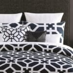 طقم مفرش سرير قطن Lattice Navy نفرين 8 قطع