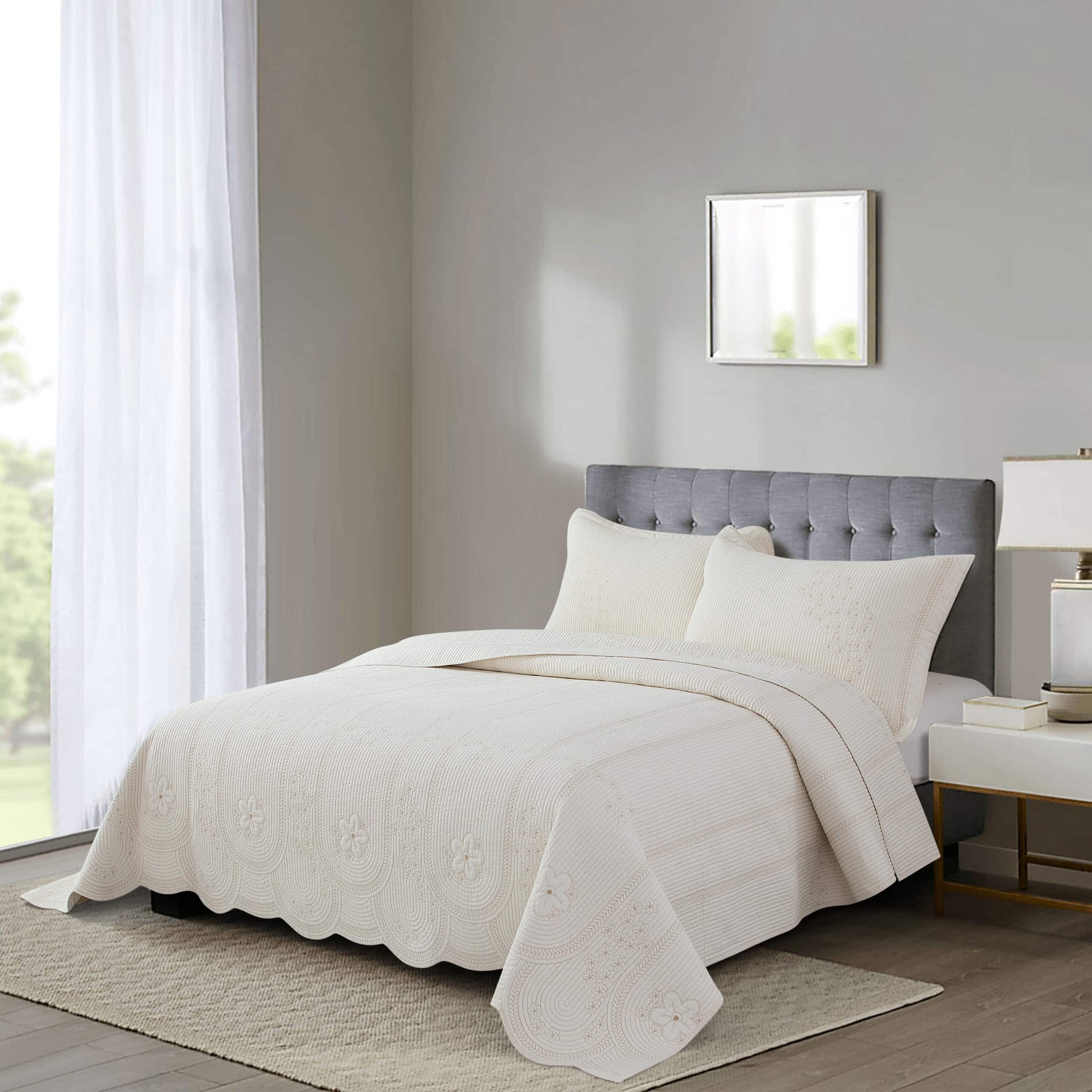 3PC EMBRIODERY-CHARLESTON Charleston | غطاء سرير قطن 100% مزدوج 3 قطع - الصورة 1